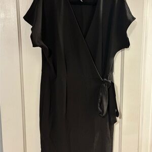 Bobeau Elegant Black Wrap Dress (XL)